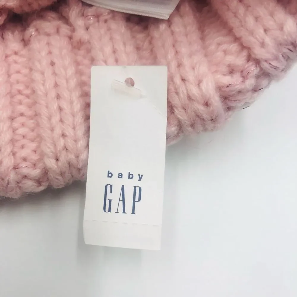 Brand New Baby Gap Pink Knitted Beanie Size Small/ Medium For Baby Girl‎
